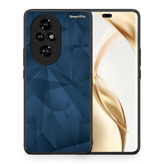 Θήκη Honor 200 Pro 5G Blue Abstract Geometric από τη Smartfits με σχέδιο στο πίσω μέρος και μαύρο περίβλημα | Honor 200 Pro 5G Blue Abstract Geometric case with colorful back and black bezels