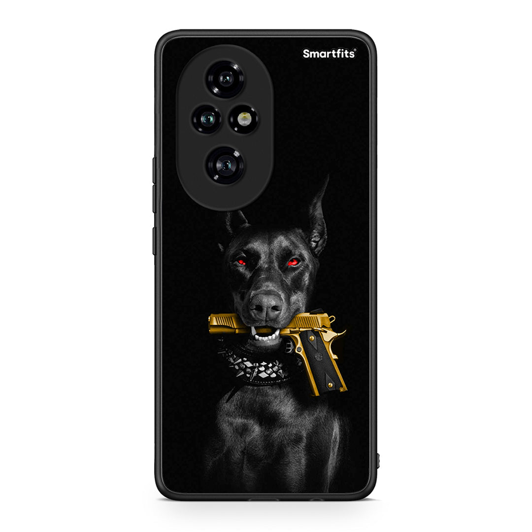 Honor 200 Pro 5G Golden Gun Θήκη Αγίου Βαλεντίνου από τη Smartfits με σχέδιο στο πίσω μέρος και μαύρο περίβλημα | Smartphone case with colorful back and black bezels by Smartfits