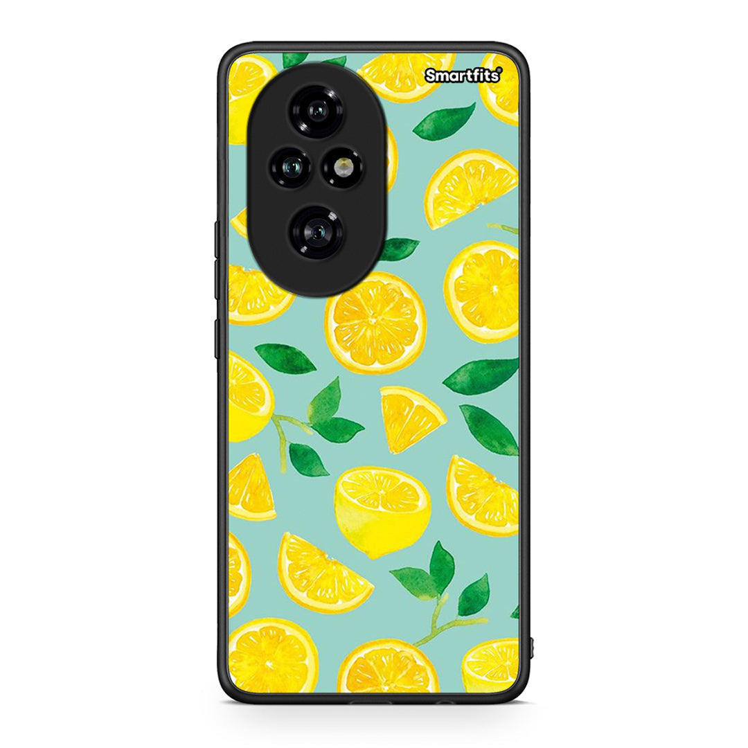 Honor 200 Pro 5G Lemons θήκη από τη Smartfits με σχέδιο στο πίσω μέρος και μαύρο περίβλημα | Smartphone case with colorful back and black bezels by Smartfits