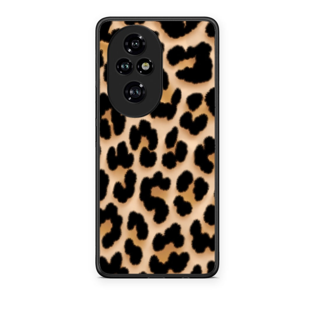 Θήκη Honor 200 Pro 5G Leopard Print Tan Large από τη Smartfits με σχέδιο στο πίσω μέρος και μαύρο περίβλημα | Honor 200 Pro 5G Leopard Print Tan Large case with colorful back and black bezels