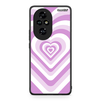 Honor 200 Pro 5G Lilac Hearts θήκη από τη Smartfits με σχέδιο στο πίσω μέρος και μαύρο περίβλημα | Smartphone case with colorful back and black bezels by Smartfits