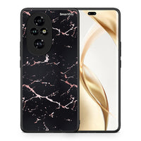 Thumbnail for Θήκη Honor 200 Pro 5G Black Rosegold Marble από τη Smartfits με σχέδιο στο πίσω μέρος και μαύρο περίβλημα | Honor 200 Pro 5G Black Rosegold Marble case with colorful back and black bezels