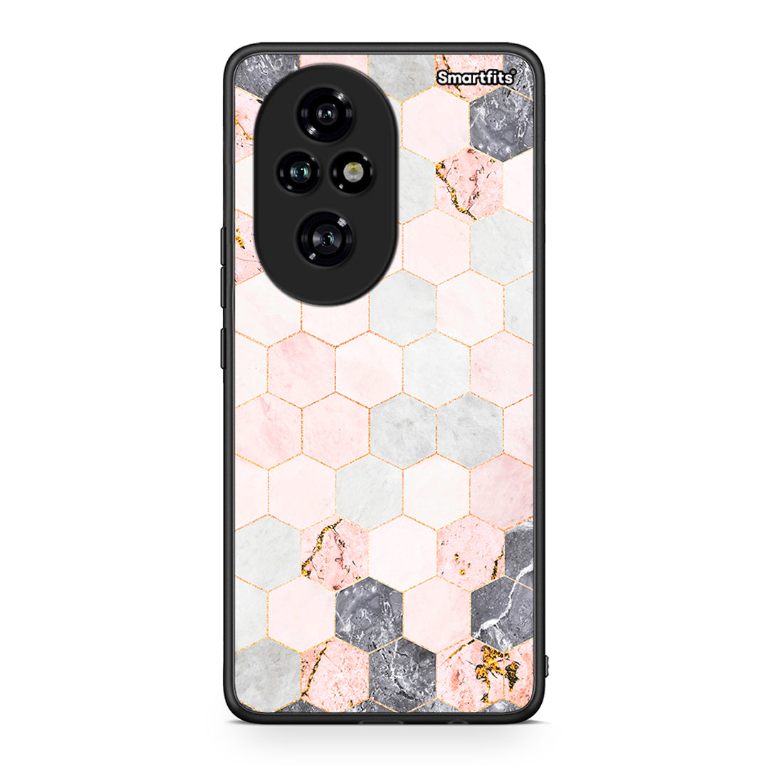 4 - Honor 200 Pro 5G Hexagon Pink Marble case, cover, bumper