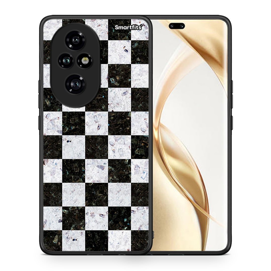 Θήκη Honor 200 Pro 5G Square Geometric Marble από τη Smartfits με σχέδιο στο πίσω μέρος και μαύρο περίβλημα | Honor 200 Pro 5G Square Geometric Marble case with colorful back and black bezels