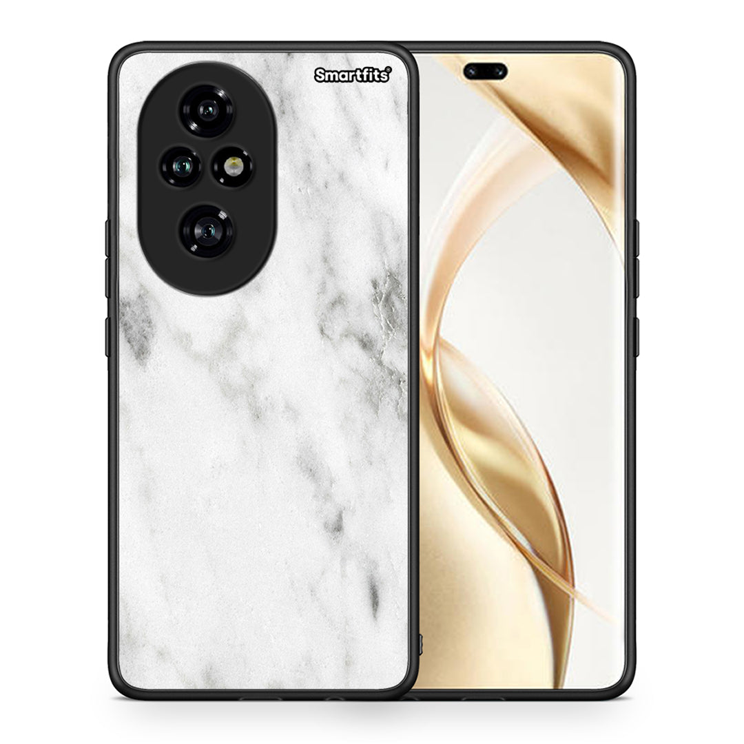 Θήκη Honor 200 Pro 5G White Marble από τη Smartfits με σχέδιο στο πίσω μέρος και μαύρο περίβλημα | Honor 200 Pro 5G White Marble case with colorful back and black bezels
