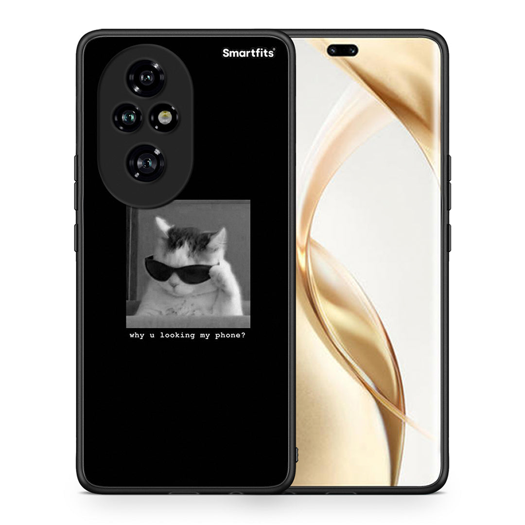 Θήκη Honor 200 Pro 5G Meme Cat από τη Smartfits με σχέδιο στο πίσω μέρος και μαύρο περίβλημα | Honor 200 Pro 5G Meme Cat case with colorful back and black bezels