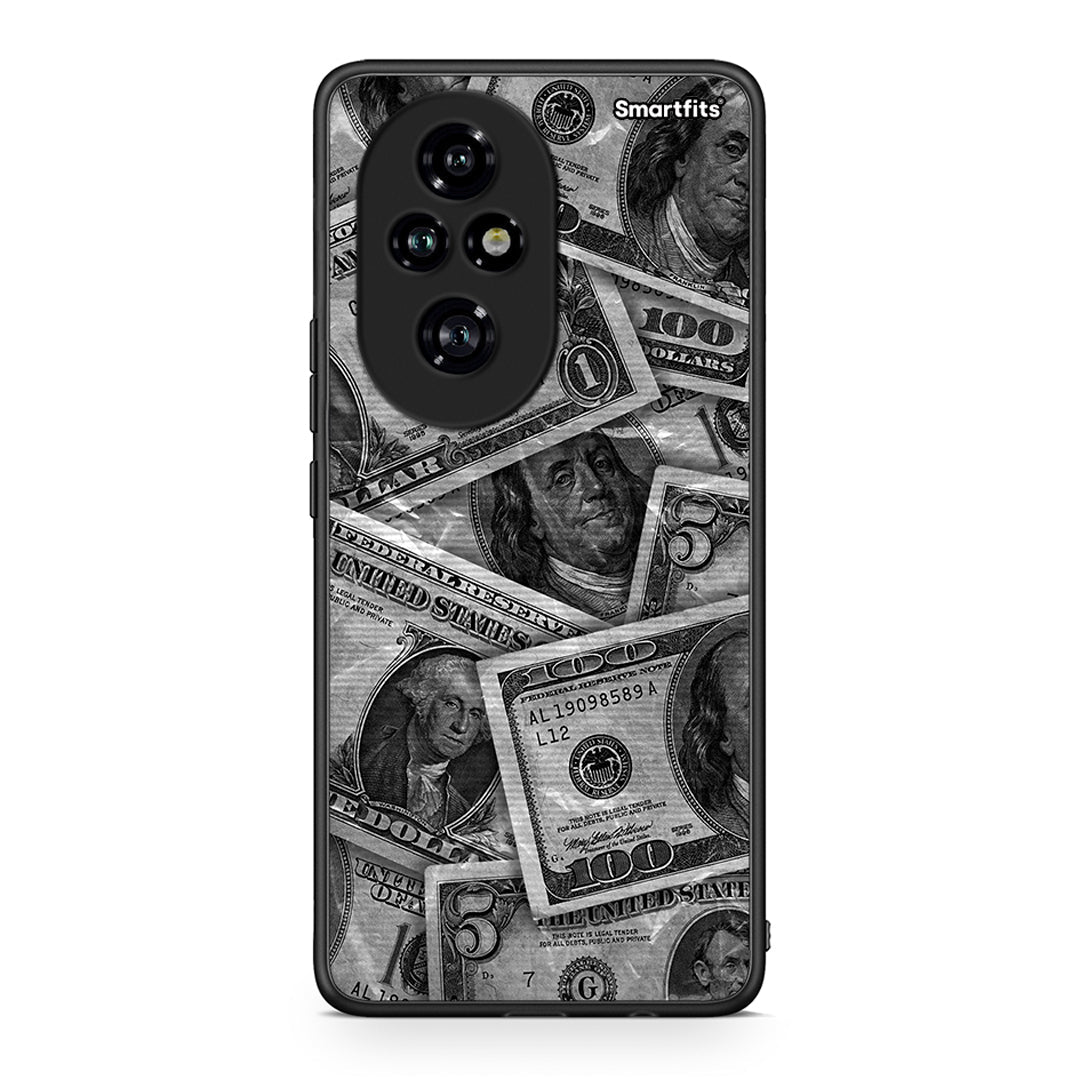 Honor 200 Pro 5G Money Dollars θήκη από τη Smartfits με σχέδιο στο πίσω μέρος και μαύρο περίβλημα | Smartphone case with colorful back and black bezels by Smartfits