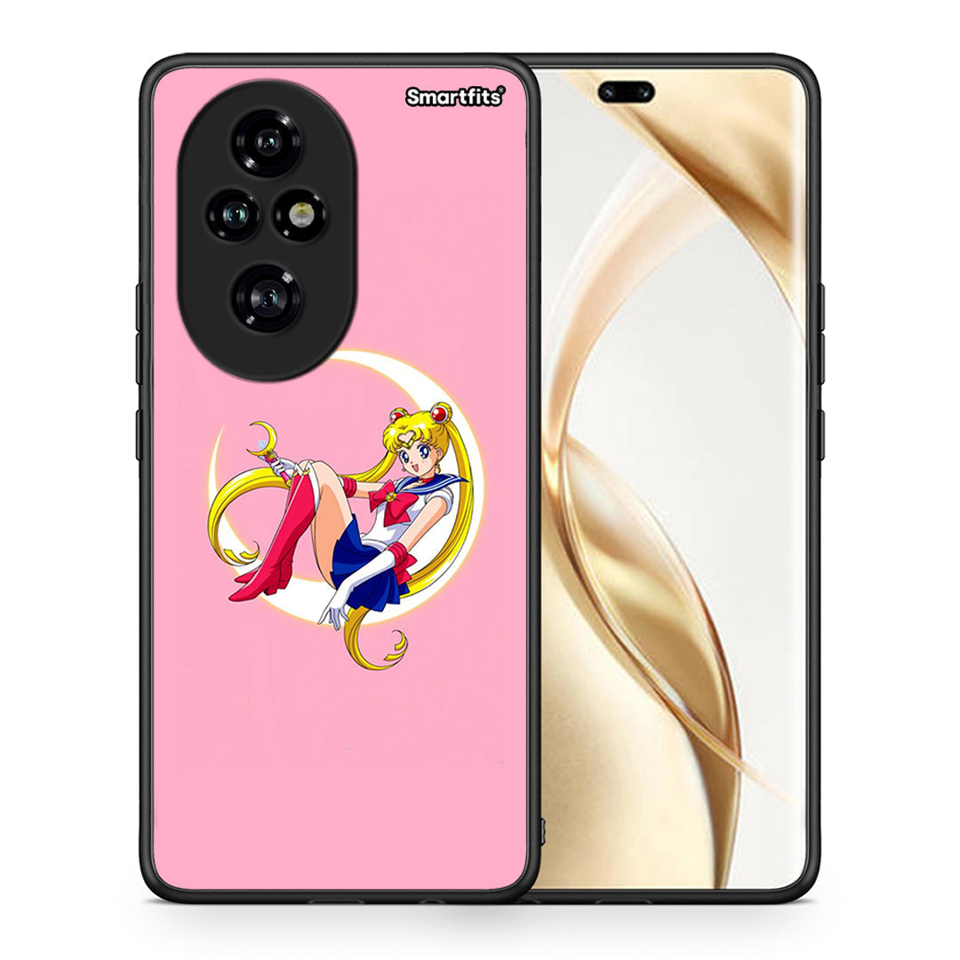 Θήκη Honor 200 Pro 5G Moon Girl από τη Smartfits με σχέδιο στο πίσω μέρος και μαύρο περίβλημα | Honor 200 Pro 5G Moon Girl case with colorful back and black bezels