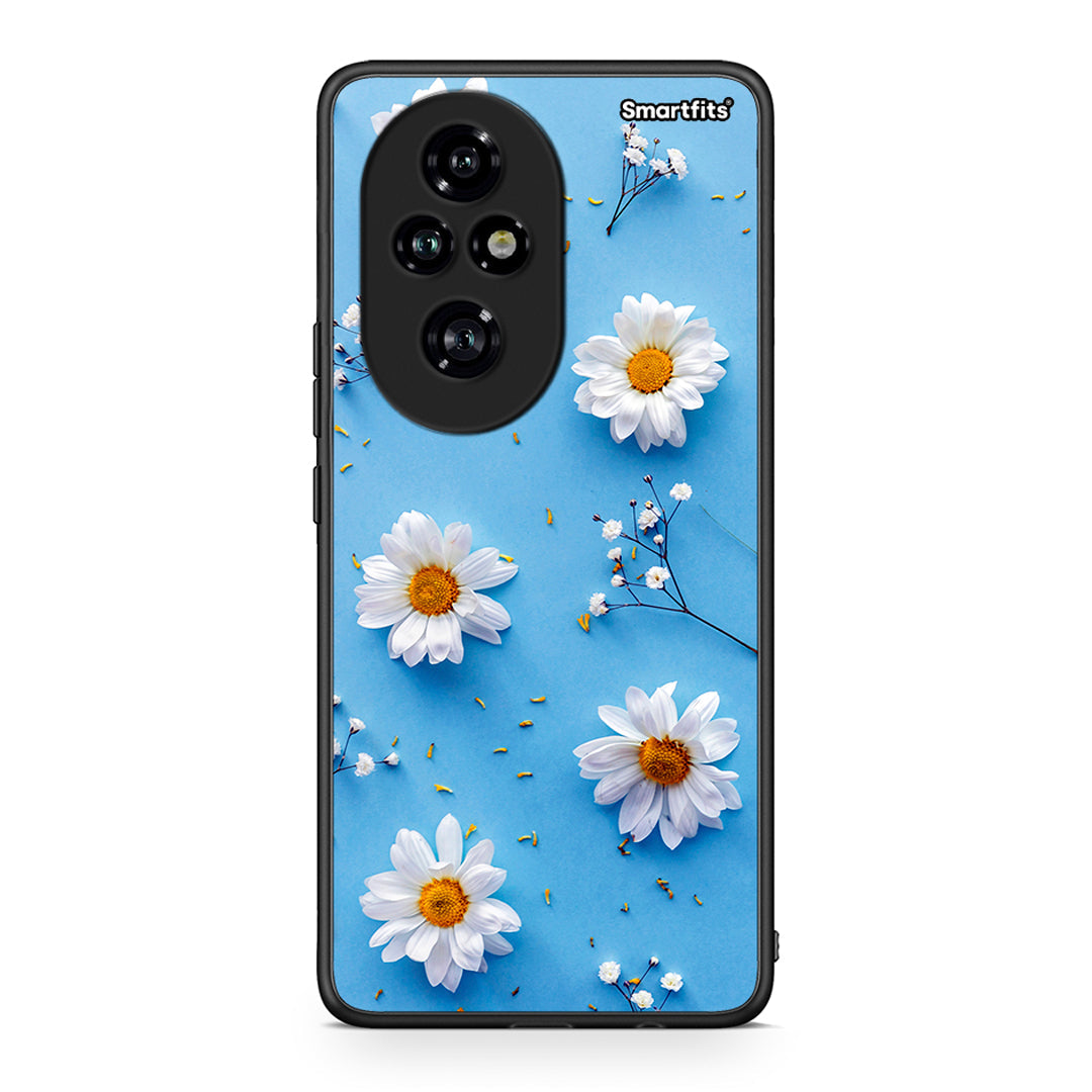 Honor 200 Pro 5G Real Daisies θήκη από τη Smartfits με σχέδιο στο πίσω μέρος και μαύρο περίβλημα | Smartphone case with colorful back and black bezels by Smartfits