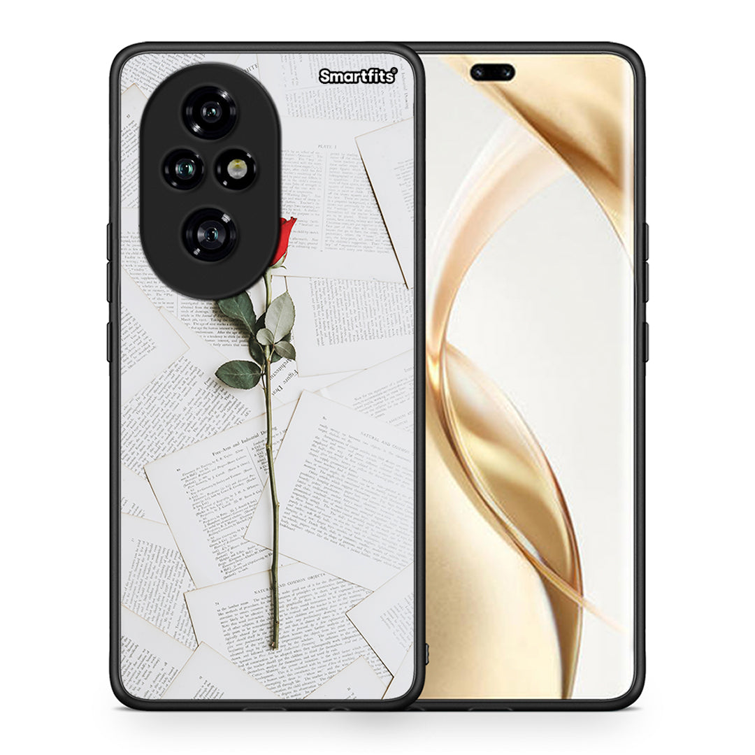 Θήκη Honor 200 Pro 5G Red Rose από τη Smartfits με σχέδιο στο πίσω μέρος και μαύρο περίβλημα | Honor 200 Pro 5G Red Rose case with colorful back and black bezels