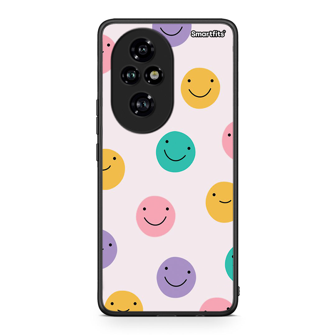 Honor 200 Pro 5G Smiley Faces θήκη από τη Smartfits με σχέδιο στο πίσω μέρος και μαύρο περίβλημα | Smartphone case with colorful back and black bezels by Smartfits