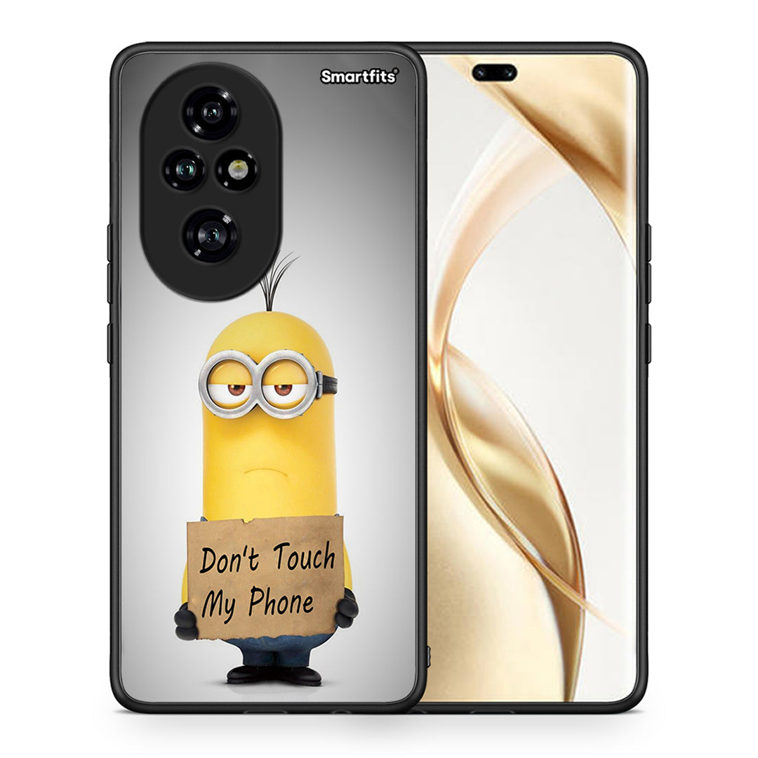 Θήκη Honor 200 Pro 5G Minion Text από τη Smartfits με σχέδιο στο πίσω μέρος και μαύρο περίβλημα | Honor 200 Pro 5G Minion Text case with colorful back and black bezels