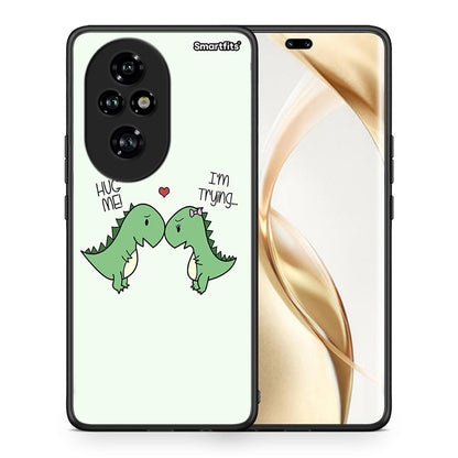 Θήκη Honor 200 Pro 5G Rex Valentine από τη Smartfits με σχέδιο στο πίσω μέρος και μαύρο περίβλημα | Honor 200 Pro 5G Rex Valentine case with colorful back and black bezels