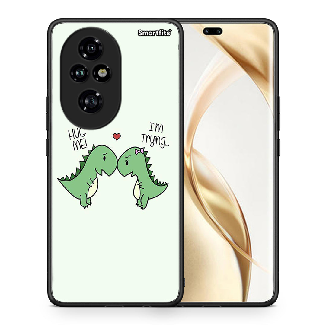 Θήκη Honor 200 Pro 5G Rex Valentine από τη Smartfits με σχέδιο στο πίσω μέρος και μαύρο περίβλημα | Honor 200 Pro 5G Rex Valentine case with colorful back and black bezels