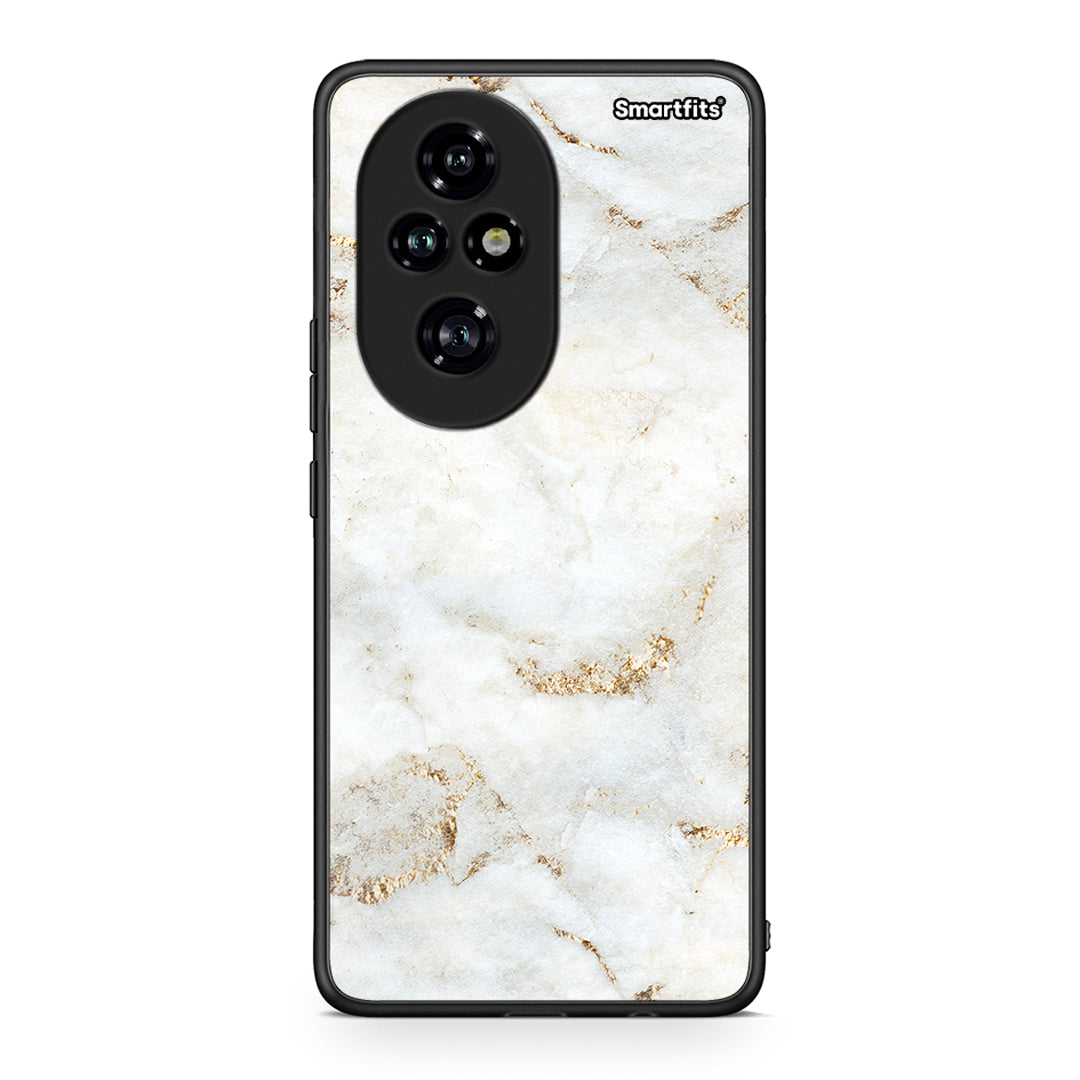 Honor 200 Pro 5G White Gold Marble θήκη από τη Smartfits με σχέδιο στο πίσω μέρος και μαύρο περίβλημα | Smartphone case with colorful back and black bezels by Smartfits