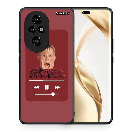 Θήκη Honor 200 Pro 5G Xmas Alone Music από τη Smartfits με σχέδιο στο πίσω μέρος και μαύρο περίβλημα | Honor 200 Pro 5G Xmas Alone Music case with colorful back and black bezels
