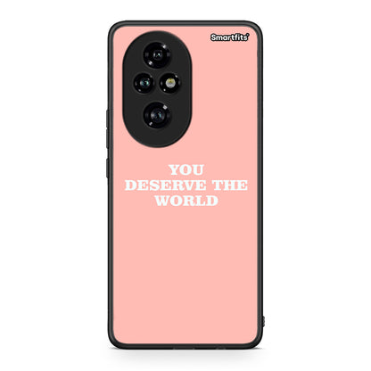 Honor 200 Pro 5G You Deserve The World Θήκη Αγίου Βαλεντίνου από τη Smartfits με σχέδιο στο πίσω μέρος και μαύρο περίβλημα | Smartphone case with colorful back and black bezels by Smartfits
