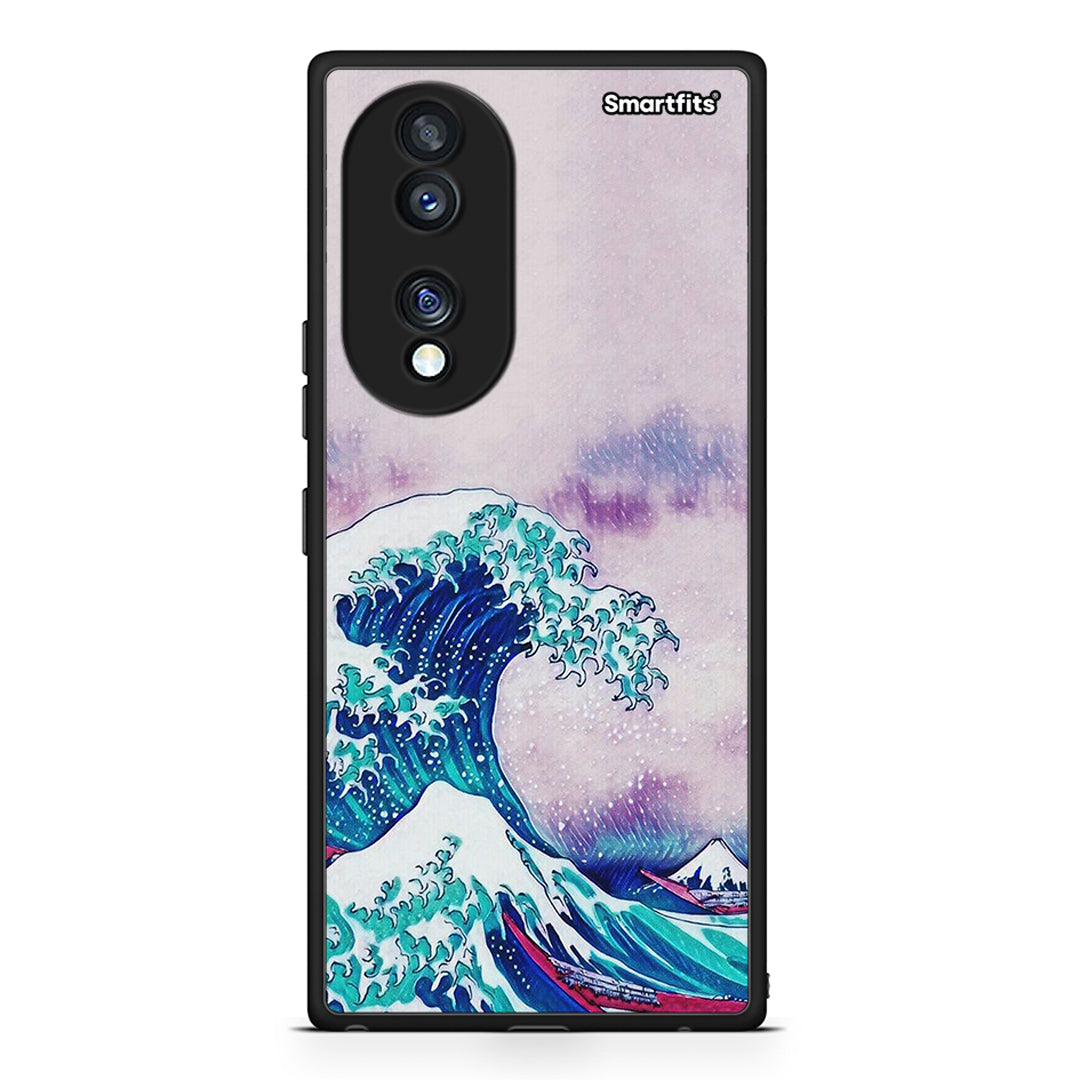 Θήκη Honor 70 5G Blue Waves από τη Smartfits με σχέδιο στο πίσω μέρος και μαύρο περίβλημα | Honor 70 5G Blue Waves Case with Colorful Back and Black Bezels