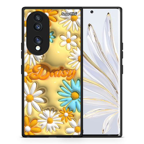 Θήκη Honor 70 5G Bubble Daisies από τη Smartfits με σχέδιο στο πίσω μέρος και μαύρο περίβλημα | Honor 70 5G Bubble Daisies Case with Colorful Back and Black Bezels