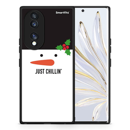 Θήκη Honor 70 5G Christmas Chillin από τη Smartfits με σχέδιο στο πίσω μέρος και μαύρο περίβλημα | Honor 70 5G Christmas Chillin Case with Colorful Back and Black Bezels