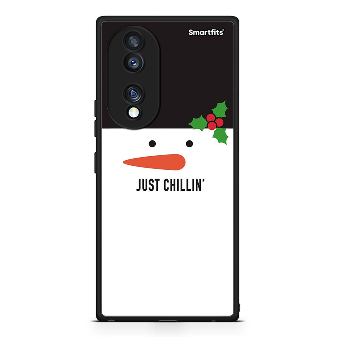 Θήκη Honor 70 5G Christmas Chillin από τη Smartfits με σχέδιο στο πίσω μέρος και μαύρο περίβλημα | Honor 70 5G Christmas Chillin Case with Colorful Back and Black Bezels