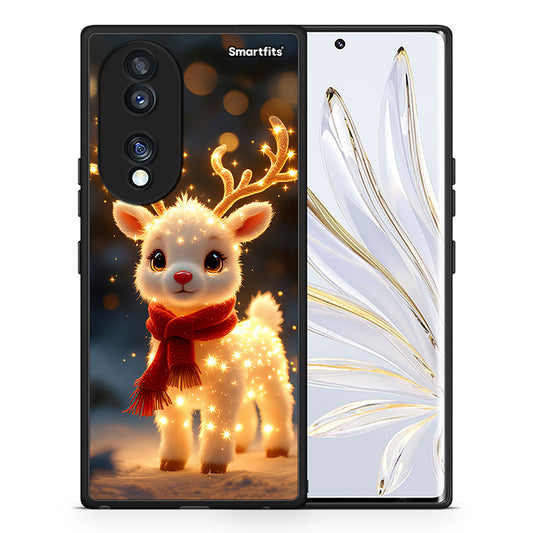 Θήκη Honor 70 5G Christmas Cutie από τη Smartfits με σχέδιο στο πίσω μέρος και μαύρο περίβλημα | Honor 70 5G Christmas Cutie Case with Colorful Back and Black Bezels