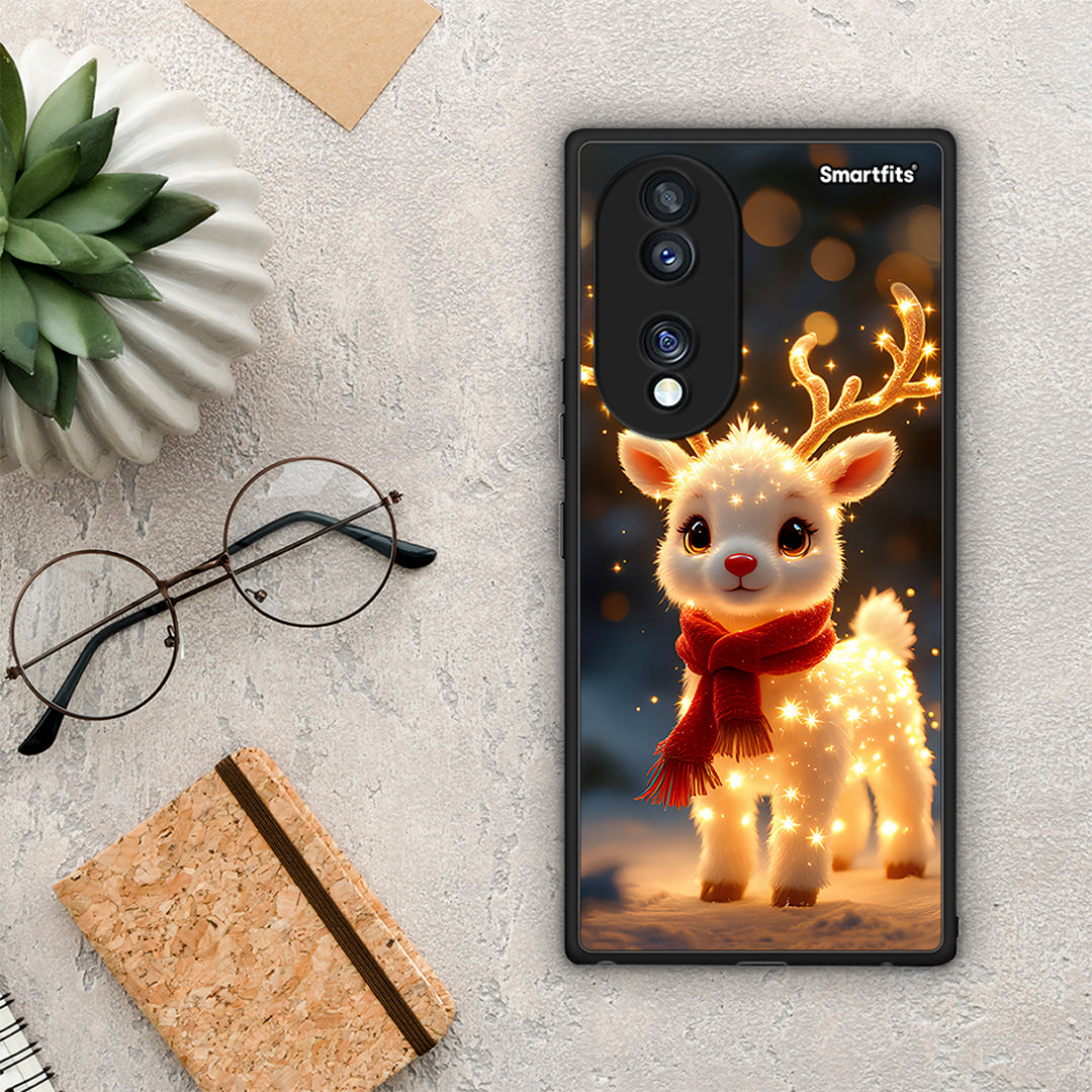 Θήκη Honor 70 5G Christmas Cutie από τη Smartfits με σχέδιο στο πίσω μέρος και μαύρο περίβλημα | Honor 70 5G Christmas Cutie Case with Colorful Back and Black Bezels