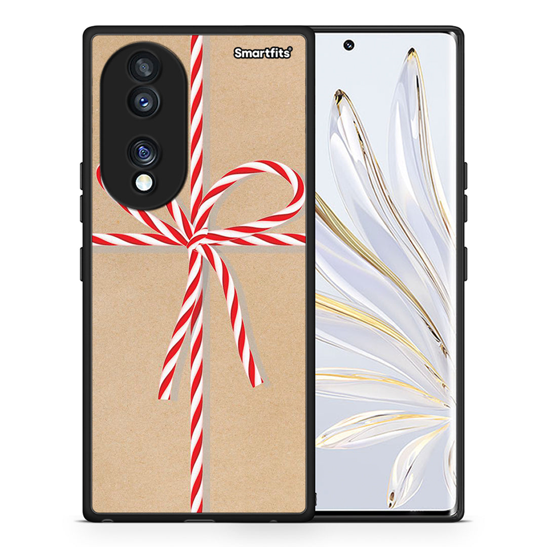 Θήκη Honor 70 5G Christmas Gift από τη Smartfits με σχέδιο στο πίσω μέρος και μαύρο περίβλημα | Honor 70 5G Christmas Gift Case with Colorful Back and Black Bezels