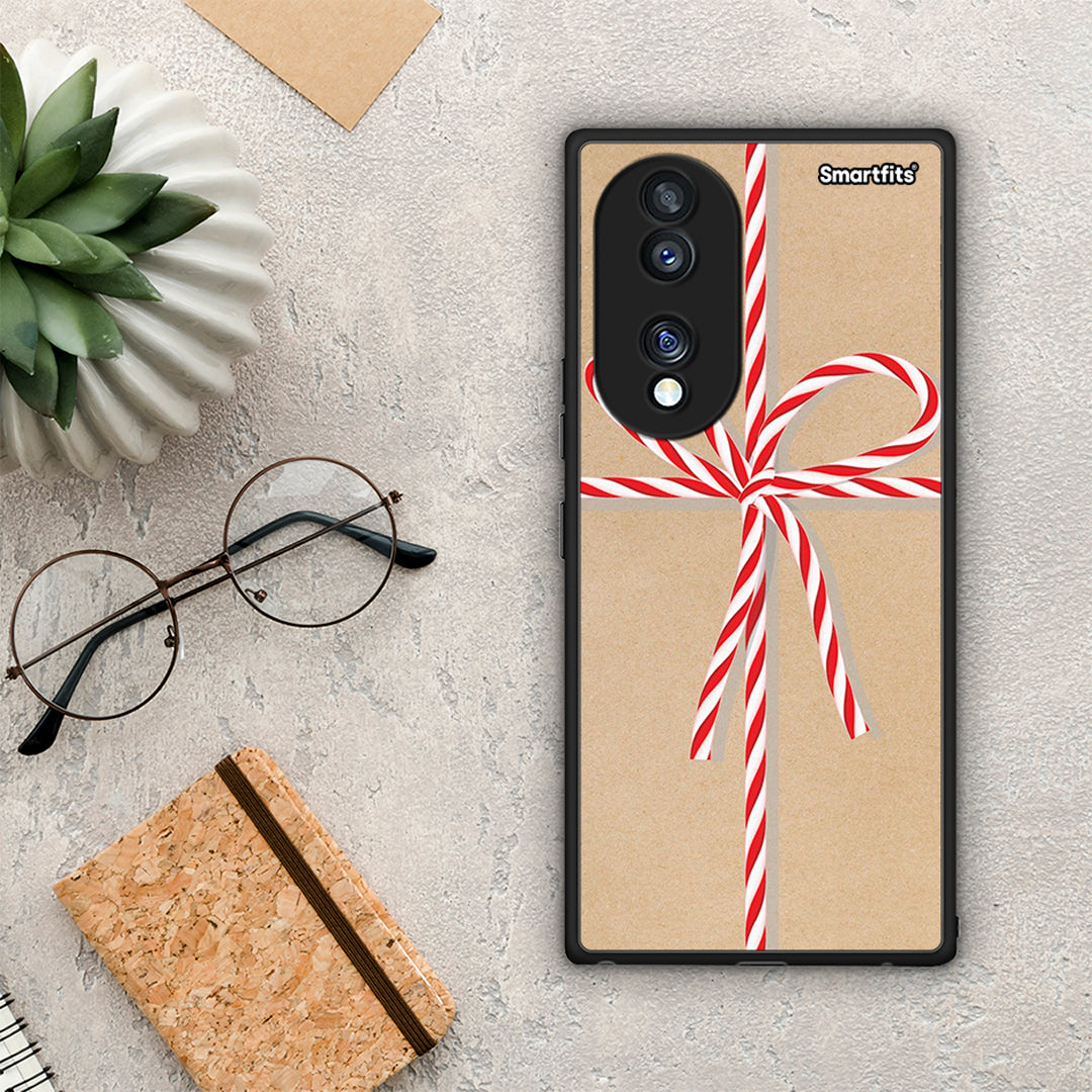 Θήκη Honor 70 5G Christmas Gift από τη Smartfits με σχέδιο στο πίσω μέρος και μαύρο περίβλημα | Honor 70 5G Christmas Gift Case with Colorful Back and Black Bezels