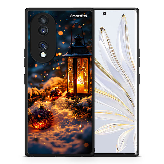 Θήκη Honor 70 5G Christmas Ornaments από τη Smartfits με σχέδιο στο πίσω μέρος και μαύρο περίβλημα | Honor 70 5G Christmas Ornaments Case with Colorful Back and Black Bezels