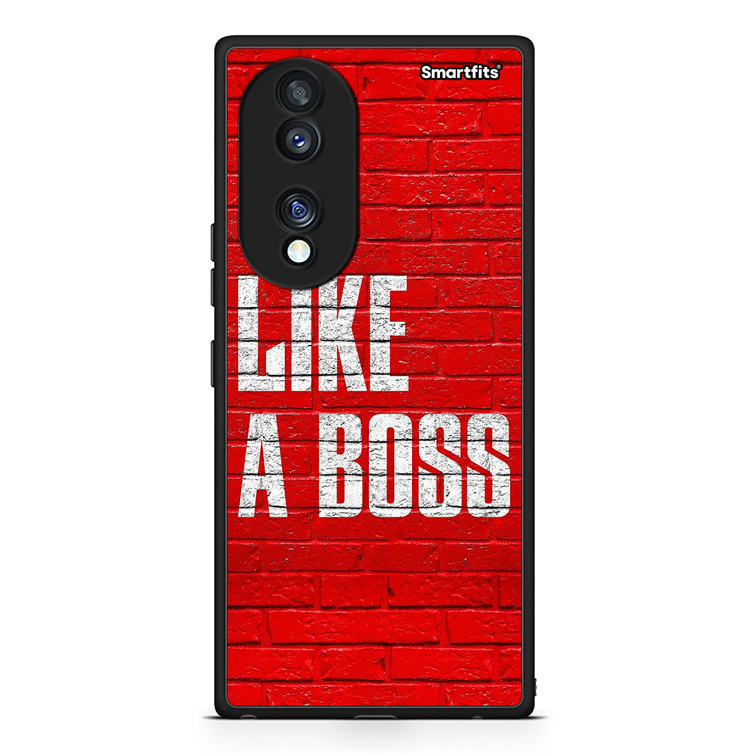 Θήκη Honor 70 5G Like A Boss από τη Smartfits με σχέδιο στο πίσω μέρος και μαύρο περίβλημα | Honor 70 5G Like A Boss Case with Colorful Back and Black Bezels