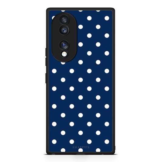 Θήκη Honor 70 5G White Small Polka Dots on Navy από τη Smartfits με σχέδιο στο πίσω μέρος και μαύρο περίβλημα | Honor 70 5G White Small Polka Dots on Navy case with colorful back and black bezels