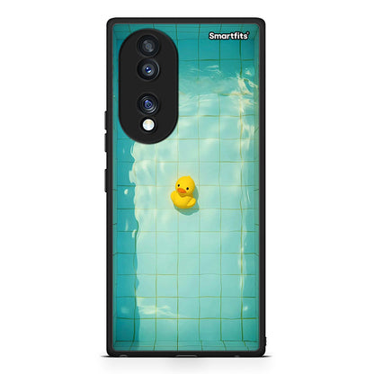 Θήκη Honor 70 5G Yellow Duck από τη Smartfits με σχέδιο στο πίσω μέρος και μαύρο περίβλημα | Honor 70 5G Yellow Duck Case with Colorful Back and Black Bezels