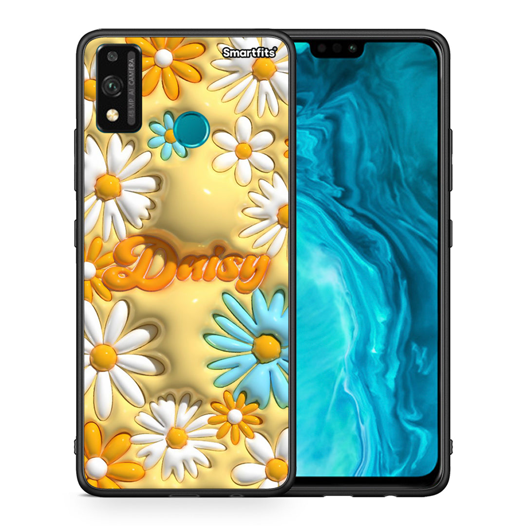 Θήκη Honor 9X Lite Bubble Daisies από τη Smartfits με σχέδιο στο πίσω μέρος και μαύρο περίβλημα | Honor 9X Lite Bubble Daisies case with colorful back and black bezels