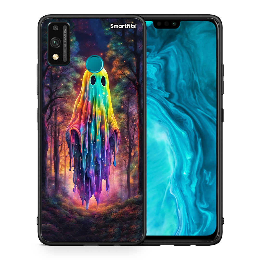 Θήκη Honor 9X Lite Halloween Ghost από τη Smartfits με σχέδιο στο πίσω μέρος και μαύρο περίβλημα | Honor 9X Lite Halloween Ghost case with colorful back and black bezels