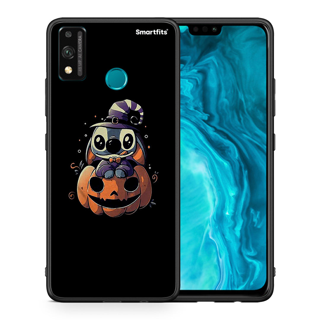 Θήκη Honor 9X Lite Halloween Stitch από τη Smartfits με σχέδιο στο πίσω μέρος και μαύρο περίβλημα | Honor 9X Lite Halloween Stitch case with colorful back and black bezels