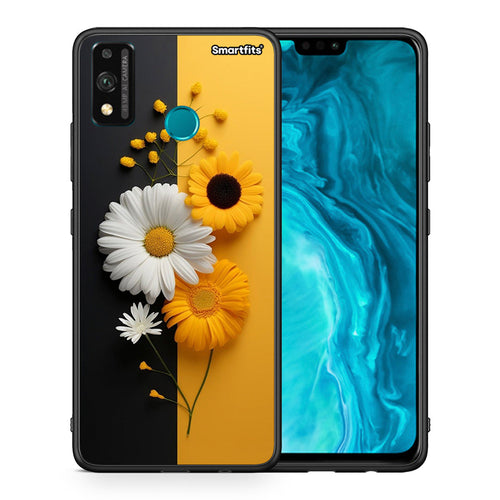 Θήκη Honor 9X Lite Yellow Daisies από τη Smartfits με σχέδιο στο πίσω μέρος και μαύρο περίβλημα | Honor 9X Lite Yellow Daisies case with colorful back and black bezels