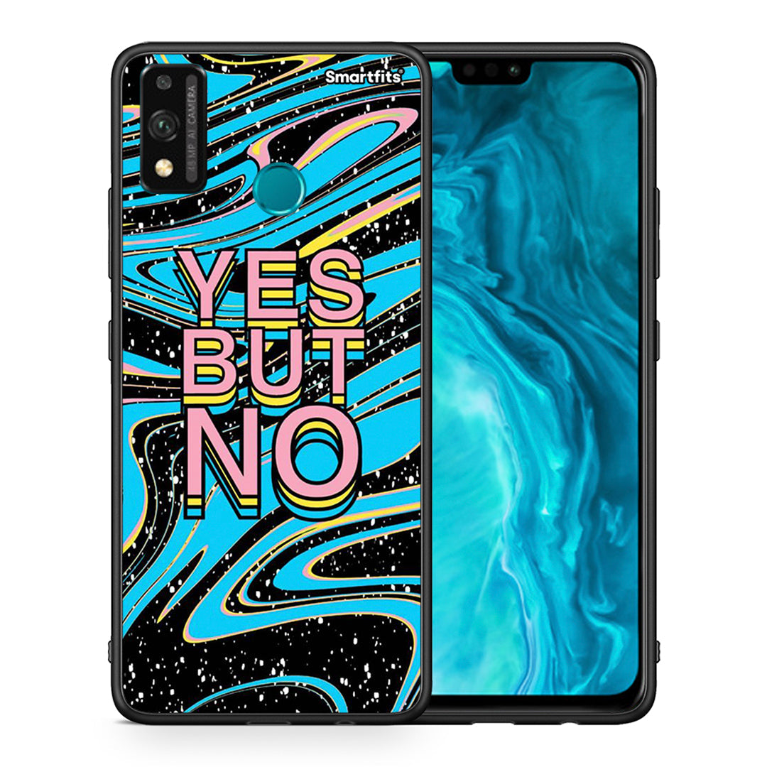 Θήκη Honor 9X Lite Yes But No από τη Smartfits με σχέδιο στο πίσω μέρος και μαύρο περίβλημα | Honor 9X Lite Yes But No case with colorful back and black bezels