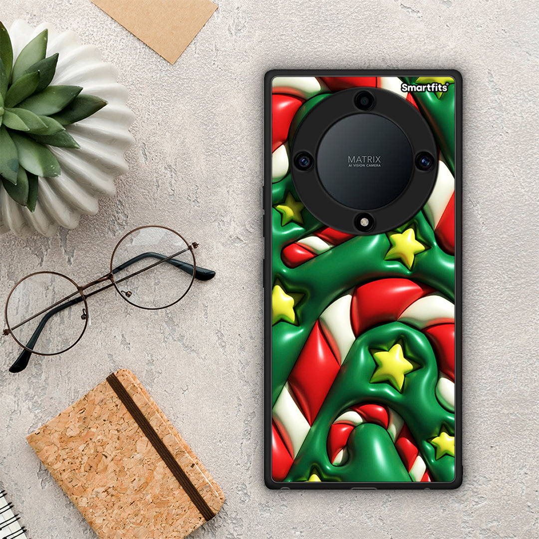 Θήκη Honor Magic5 Lite 5G / X9a Christmas Bubbles από τη Smartfits με σχέδιο στο πίσω μέρος και μαύρο περίβλημα | Honor Magic5 Lite 5G / X9a Christmas Bubbles Case with Colorful Back and Black Bezels