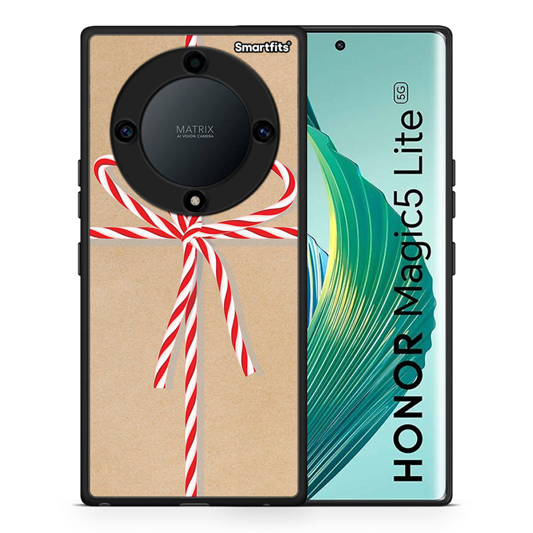 Θήκη Honor Magic5 Lite 5G / X9a Christmas Gift από τη Smartfits με σχέδιο στο πίσω μέρος και μαύρο περίβλημα | Honor Magic5 Lite 5G / X9a Christmas Gift Case with Colorful Back and Black Bezels