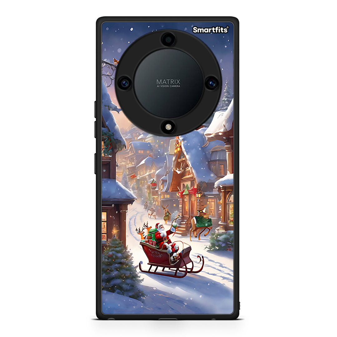 Θήκη Honor Magic5 Lite 5G / X9a Christmas Snow από τη Smartfits με σχέδιο στο πίσω μέρος και μαύρο περίβλημα | Honor Magic5 Lite 5G / X9a Christmas Snow Case with Colorful Back and Black Bezels