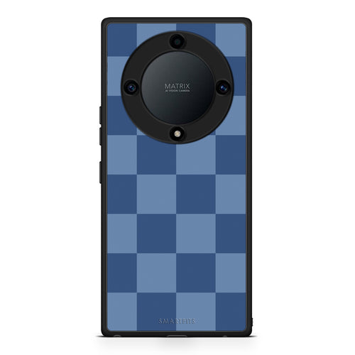 Θήκη Honor Magic5 Lite 5G / X9a Denim Blue Checkerboard από τη Smartfits με σχέδιο στο πίσω μέρος και μαύρο περίβλημα | Honor Magic5 Lite 5G / X9a Denim Blue Checkerboard case with colorful back and black bezels