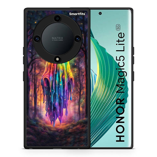 Θήκη Honor Magic5 Lite 5G / X9a Halloween Ghost από τη Smartfits με σχέδιο στο πίσω μέρος και μαύρο περίβλημα | Honor Magic5 Lite 5G / X9a Halloween Ghost Case with Colorful Back and Black Bezels