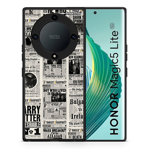 Θήκη Honor Magic5 Lite 5G / X9a Harry Paper από τη Smartfits με σχέδιο στο πίσω μέρος και μαύρο περίβλημα | Honor Magic5 Lite 5G / X9a Harry Paper Case with Colorful Back and Black Bezels