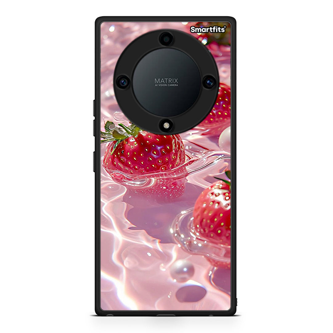 Θήκη Honor Magic5 Lite 5G / X9a Juicy Strawberries από τη Smartfits με σχέδιο στο πίσω μέρος και μαύρο περίβλημα | Honor Magic5 Lite 5G / X9a Juicy Strawberries Case with Colorful Back and Black Bezels