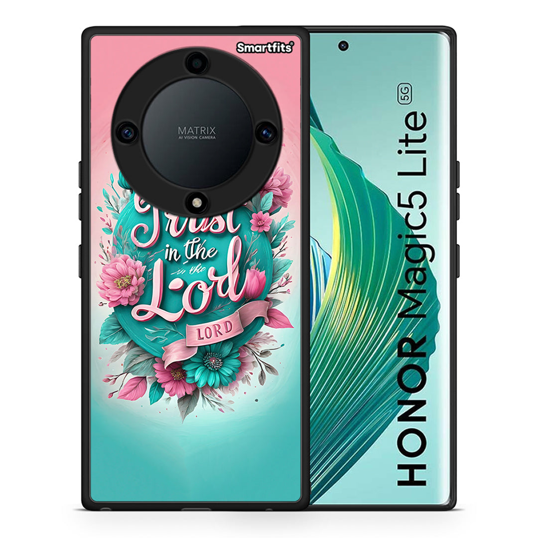 Θήκη Honor Magic5 Lite 5G / X9a Lord Trust από τη Smartfits με σχέδιο στο πίσω μέρος και μαύρο περίβλημα | Honor Magic5 Lite 5G / X9a Lord Trust Case with Colorful Back and Black Bezels