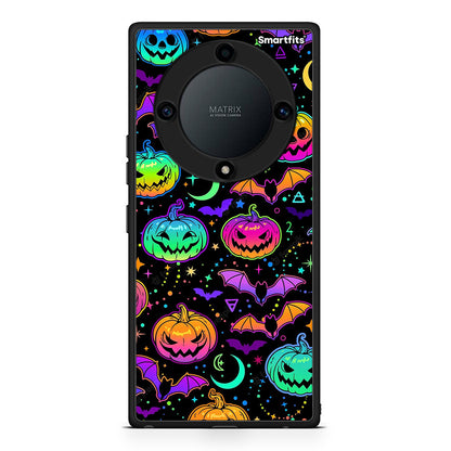 Θήκη Honor Magic5 Lite 5G / X9a Neon Halloween από τη Smartfits με σχέδιο στο πίσω μέρος και μαύρο περίβλημα | Honor Magic5 Lite 5G / X9a Neon Halloween Case with Colorful Back and Black Bezels