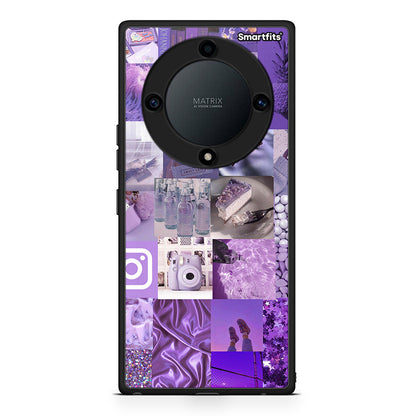 Θήκη Honor Magic5 Lite 5G / X9a Purple Aesthetic Collage από τη Smartfits με σχέδιο στο πίσω μέρος και μαύρο περίβλημα | Honor Magic5 Lite 5G / X9a Purple Aesthetic Collage Case with Colorful Back and Black Bezels