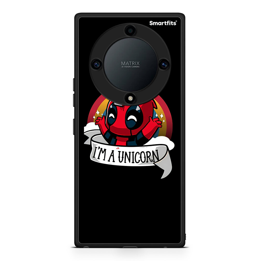 Θήκη Honor Magic5 Lite 5G / X9a Unicorn Deadpool από τη Smartfits με σχέδιο στο πίσω μέρος και μαύρο περίβλημα | Honor Magic5 Lite 5G / X9a Unicorn Deadpool Case with Colorful Back and Black Bezels