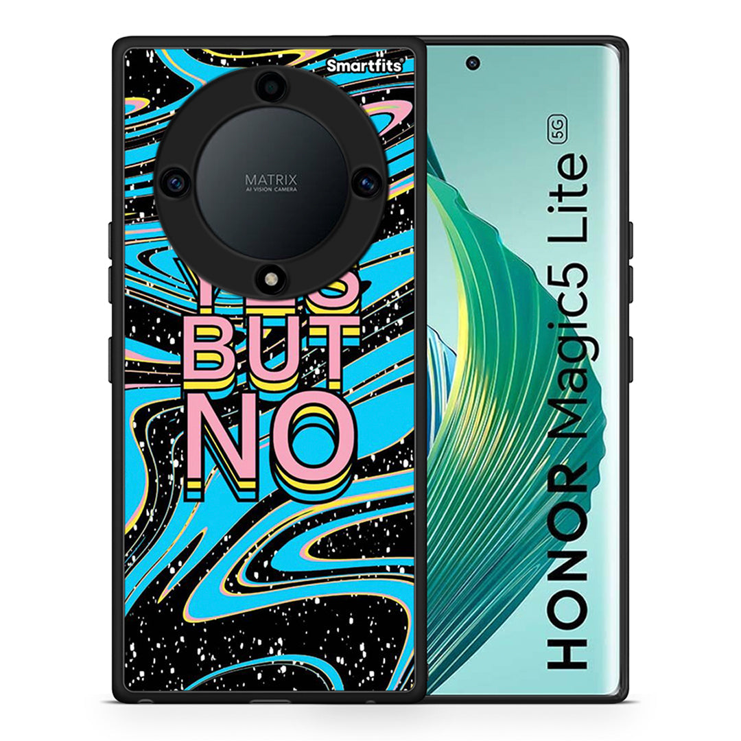 Θήκη Honor Magic5 Lite 5G / X9a Yes But No από τη Smartfits με σχέδιο στο πίσω μέρος και μαύρο περίβλημα | Honor Magic5 Lite 5G / X9a Yes But No Case with Colorful Back and Black Bezels